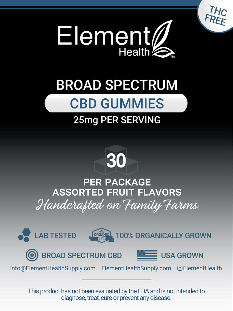 Broad Spectrum Cbd Gummies No Thc Broad Spectrum CBD Gummies - THC FREE 750mg - 30 per pack – Element