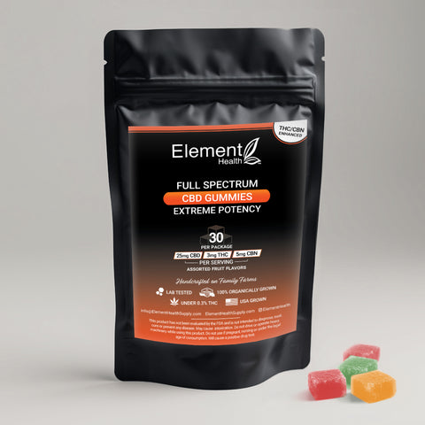 Extreme Potency CBD Gummies (THC/CBN Enhanced) - 30 per pack