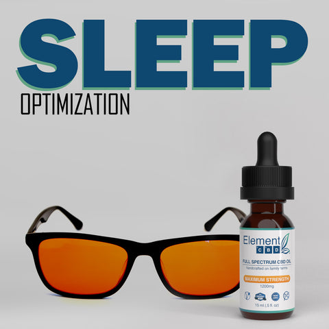 Sleep Optimization Bundle:  Max Strength CBD Oil + Blue Light Blocking Glasses - Element Health LLC